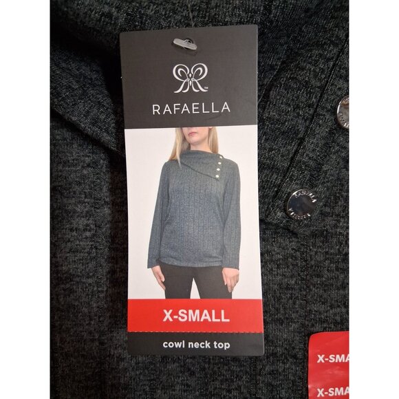 NWT Rafaella Knit Sweater Cowl Neck Business Casual Oversized Top Gray Size XS - Picture 1 of 6